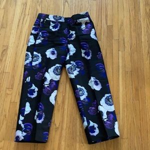 J. Crew purple and white floral pants